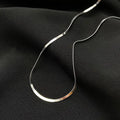 S925 Sterling Silver Flat Snake Blade Chain Necklace for Women, Cool Ins Minimalist Design, Luxury Dainty Herringbone Necklace, Perfect Gift for Daily Wear & Gifting