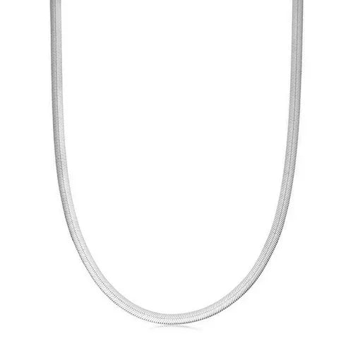 S925 Sterling Silver Flat Snake Blade Chain Necklace for Women, Cool Ins Minimalist Design, Luxury Dainty Herringbone Necklace, Perfect Gift for Daily Wear & Gifting