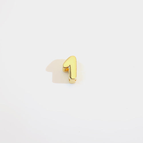 18K Gold Alphabet Number Heart Charm Beads, DIY Necklace Pendant Accessories
