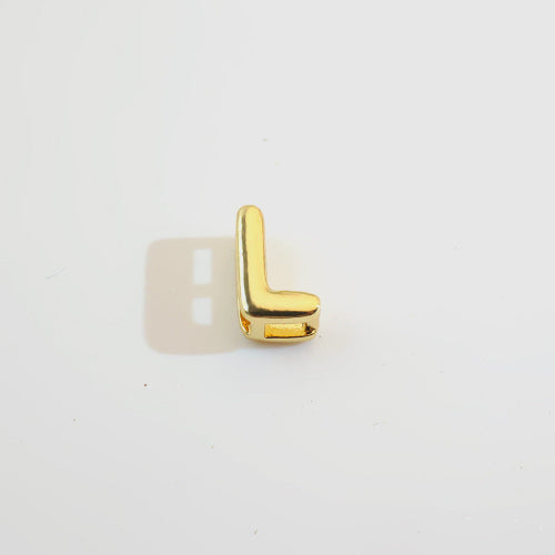 18K Gold Alphabet Number Heart Charm Beads, DIY Necklace Pendant Accessories