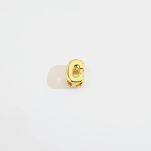 18K Gold Alphabet Number Heart Charm Beads, DIY Necklace Pendant Accessories