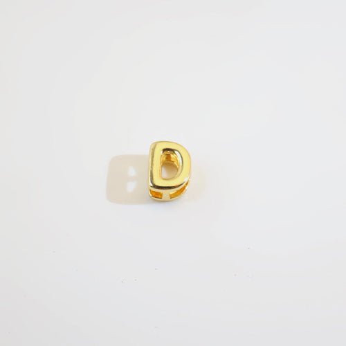 18K Gold Alphabet Number Heart Charm Beads, DIY Necklace Pendant Accessories