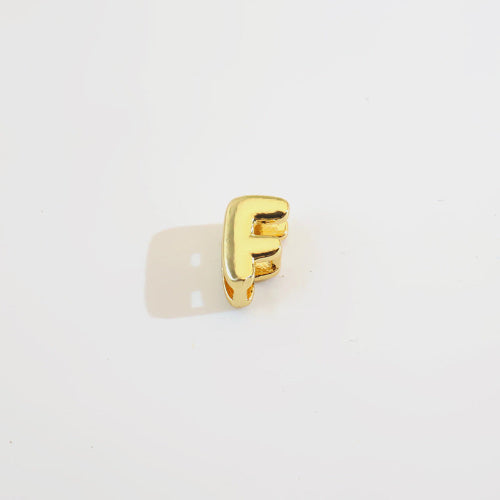18K Gold Alphabet Number Heart Charm Beads, DIY Necklace Pendant Accessories