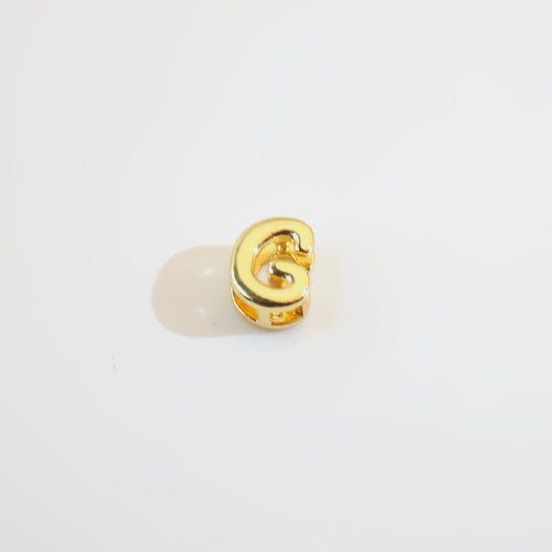18K Gold Alphabet Number Heart Charm Beads, DIY Necklace Pendant Accessories