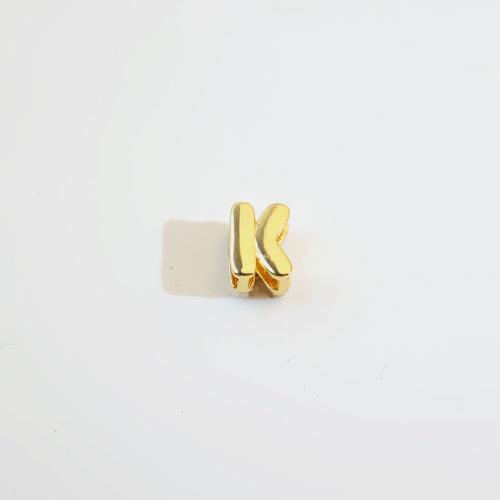 18K Gold Alphabet Number Heart Charm Beads, DIY Necklace Pendant Accessories
