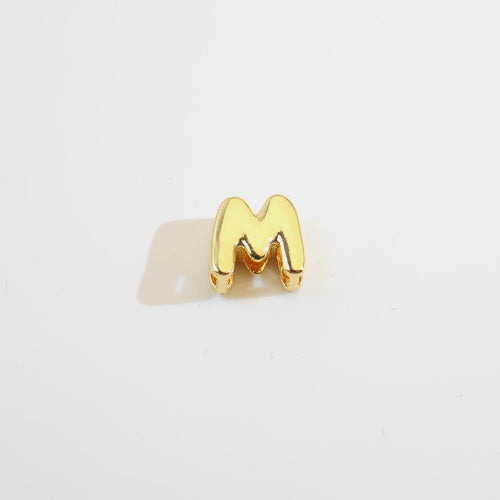 18K Gold Alphabet Number Heart Charm Beads, DIY Necklace Pendant Accessories