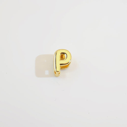18K Gold Alphabet Number Heart Charm Beads, DIY Necklace Pendant Accessories