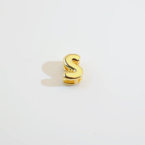 18K Gold Alphabet Number Heart Charm Beads, DIY Necklace Pendant Accessories