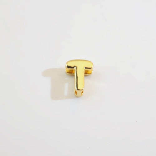 18K Gold Alphabet Number Heart Charm Beads, DIY Necklace Pendant Accessories