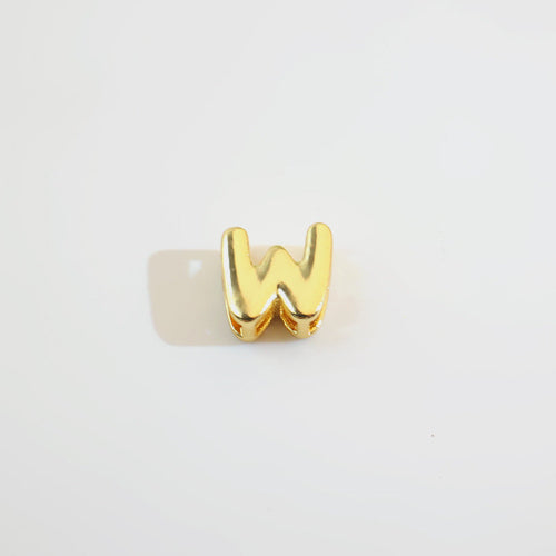 18K Gold Alphabet Number Heart Charm Beads, DIY Necklace Pendant Accessories