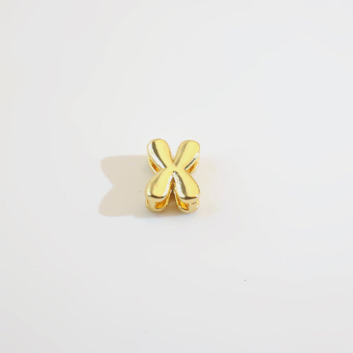 18K Gold Alphabet Number Heart Charm Beads, DIY Necklace Pendant Accessories