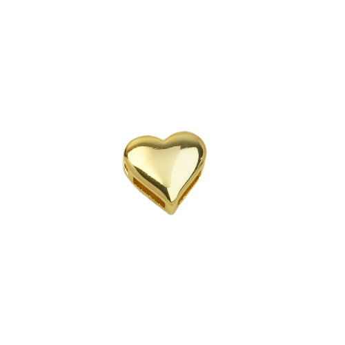 18K Gold Alphabet Number Heart Charm Beads, DIY Necklace Pendant Accessories