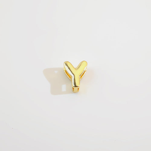 18K Gold Alphabet Number Heart Charm Beads, DIY Necklace Pendant Accessories