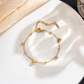 Gold Fortune Bead Stainless Steel Bracelet, Non-Fading Versatile Jewelry for Women