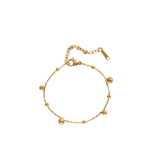 Gold Fortune Bead Stainless Steel Bracelet, Non-Fading Versatile Jewelry for Women