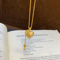24K Gold plated Electroplated New Chinese Style Bow Lucky Bag Coin Tassel Necklace for Women, Great Color Retention, Thoughtful Gift for Mom, Wife & Girlfriend