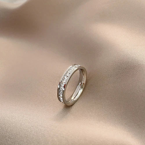 Titanium Steel Starry Sky CZ Ring – Romantic Couple Jewelry Gift