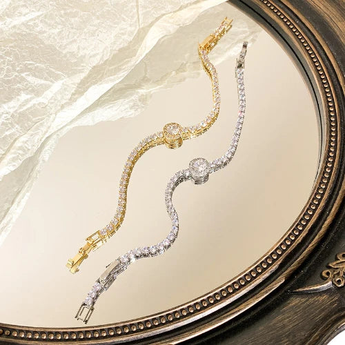 24K Gold Plated Sparkling CZ Beaded Bracelet – Buy 1 Get 1 Free | Lucky Gift for Mom