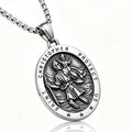 St. Christopher Protection Pendant Necklace, Stainless Steel Titanium Steel Amulet Pendant for Men Women, Trendy Religious Jewelry, Ideal Gift