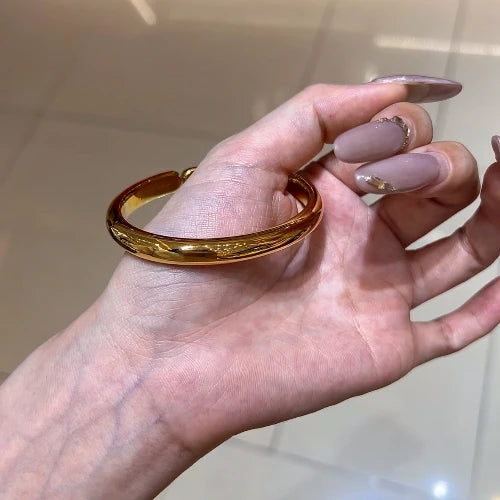 24K Gold Electroplated Open Cuff Bangle, Sparkling Diamond Finish, Excellent Color Retention, Timeless Daily Jewelry, Thoughtful Gift for Mom, Wife & Girlfriend