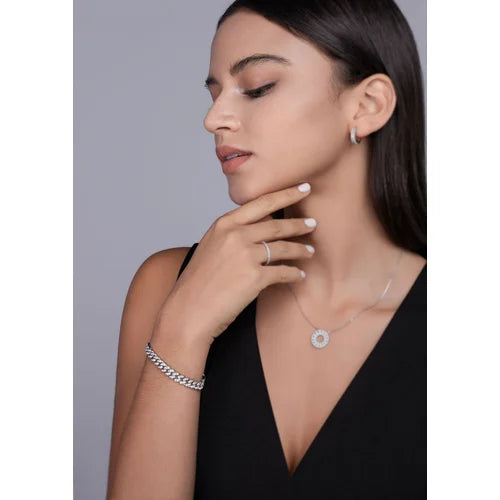 S925 Sterling Silver Moissanite Cuban Link Bracelet, Hip Hop Style Unisex Fashion Bracelet for Men & Women, Perfect Holiday Gift