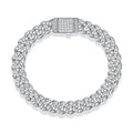 S925 Sterling Silver Moissanite Cuban Link Bracelet, Hip Hop Style Unisex Fashion Bracelet for Men & Women, Perfect Holiday Gift